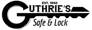 Guthrie’s Safe and Lock logo with black key graphic and est 1950 text